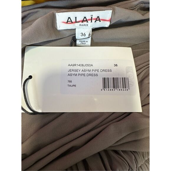 ALAIA Asymmetric Ruched Off-Shoulder Midi Dress FR36/US4 $3,750 - Picture 11 of 11